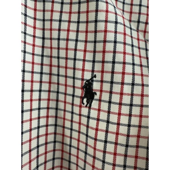 Ralph Lauren Men's Long Sleeve Button Down Shirt Cream Red Black Size M - Picture 2 of 12